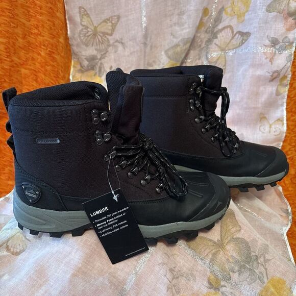 New Black Pacific Mountain Lumber/Hiking Boots‎ Size 8/Memory Foam/Thinsulate main image 3